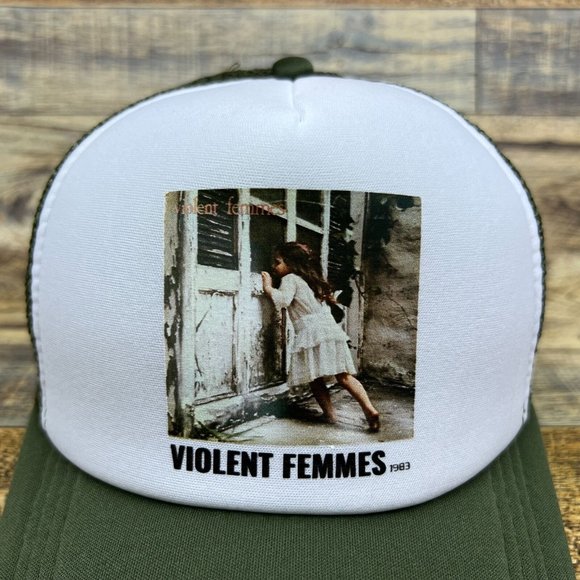 Violent Femmes Mens Trucker Hat Olive Snapback American Folk Punk Band Ball Cap - Picture 3 of 8